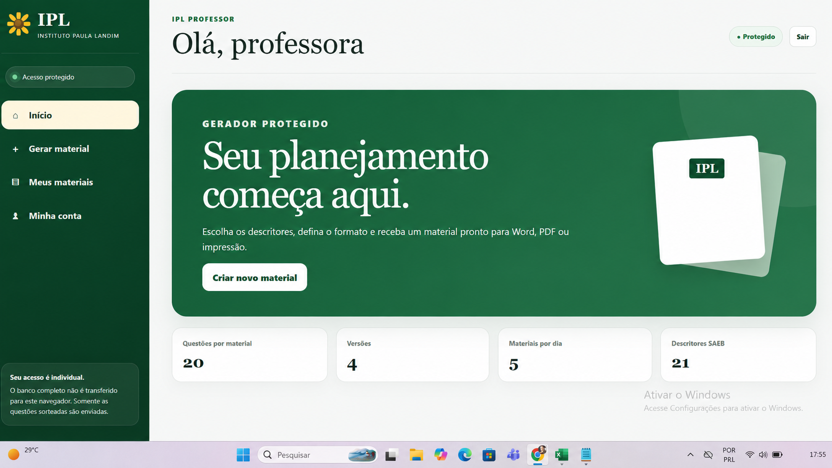 Painel do IPL Gerador de Provas